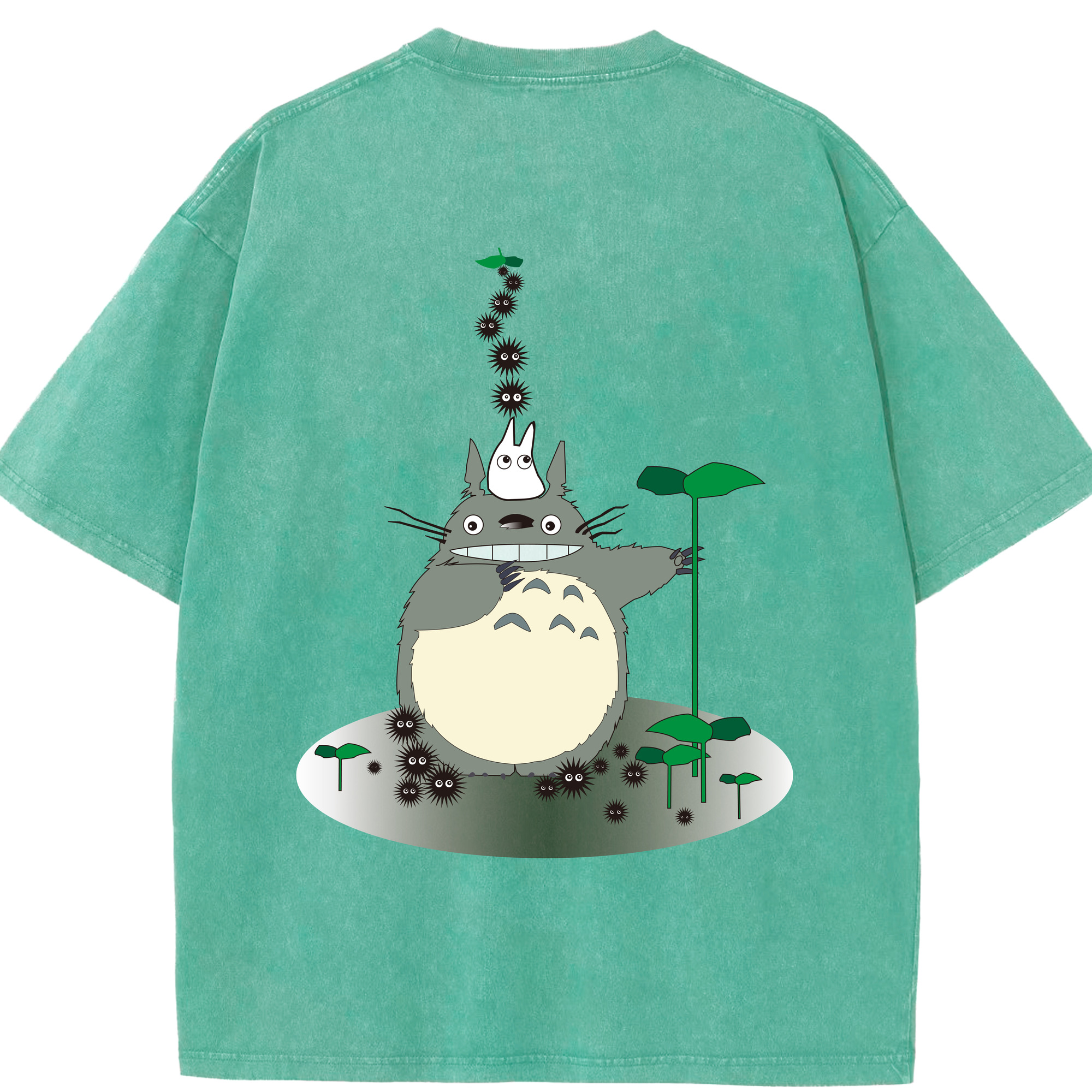 （画像用） となりのトトロ 草壁メイ 草壁サツキ My Neighbor Totoro Satsuki Kusakabe Mei Kusakabe 綿100% ヴィンテージ風 半袖Tシャツ（背面プリント）
